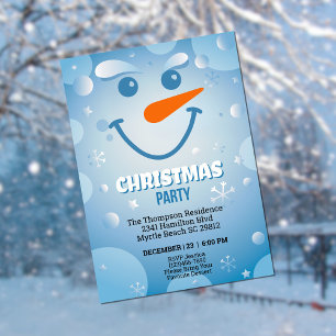 Snögubbe Ansikte jul Party Inbjudningar