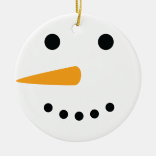 Snögubbe Ansikte Julgransprydnad Keramik