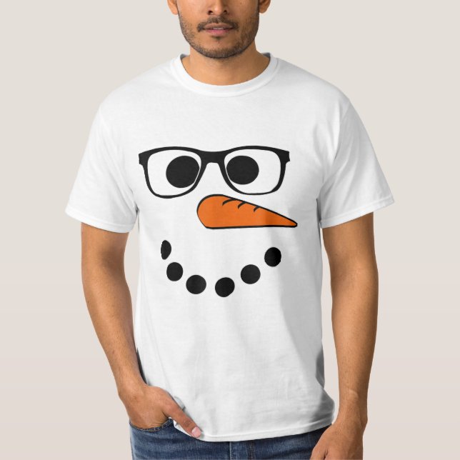 Snögubbe Ansikte julklapp Jultomten Hipster C T Shirt (Framsida)