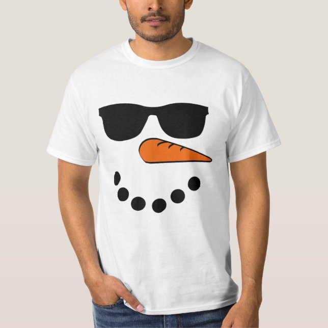 Snögubbe Ansikte julklapp Jultomten Sunglass T Shirt (Framsida)