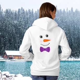 Snögubbe Ansikte Lila Bowtie add namn T Shirt
