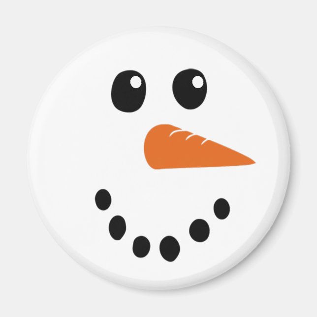 Snögubbe Ansikte Magnet (Framsidan)