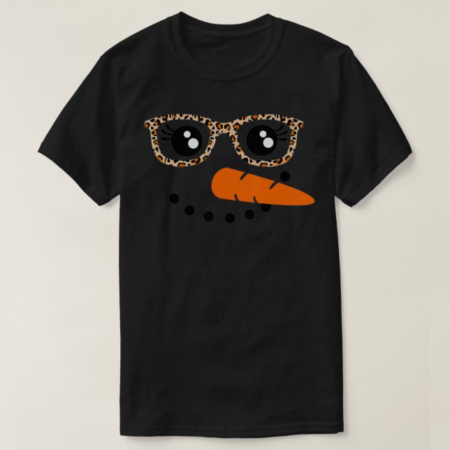 Snögubbe Ansikte morot Nose Julvintersplay T Shirt (Design framsida)