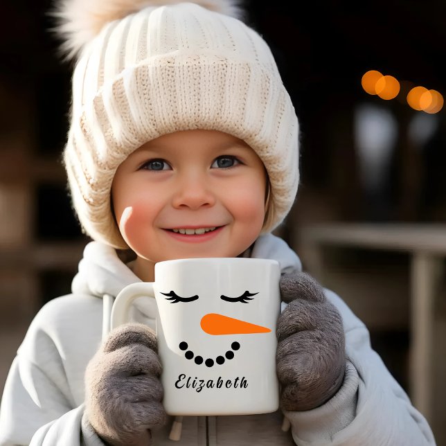 Snögubbe Ansikte Mugg | Anpassningsbar Helgdag Mug (Skapare uppladdad)