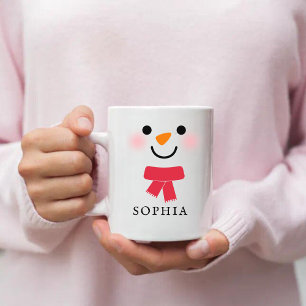 Snögubbe Ansikte Mugg , Helgdag Kaffe Mugg