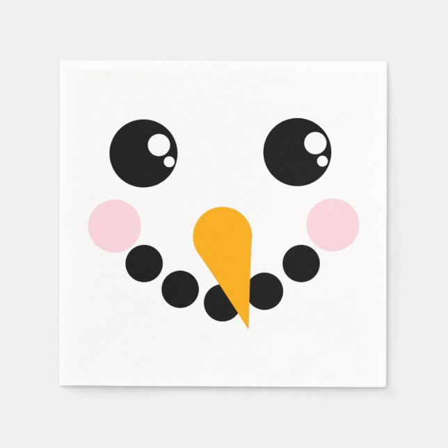 Snögubbe Ansikte Pappersservett (Framsidan)