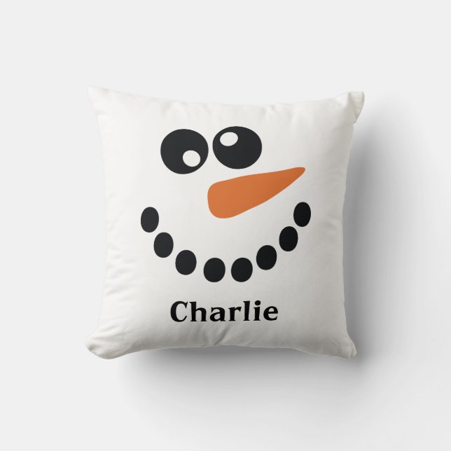 Snögubbe Ansikte Personlig Kudde (Framsida)