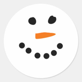 Snögubbe Ansikte Runt Klistermärke
