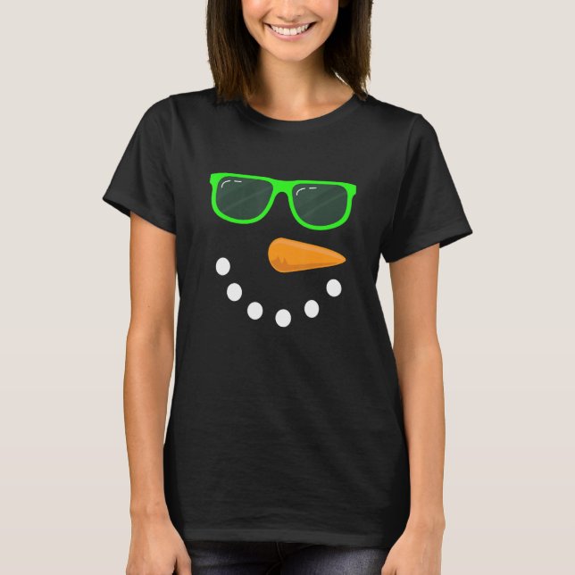 Snögubbe Ansikte Sunglass Snögubbe Costume 1 T Shirt (Framsida)