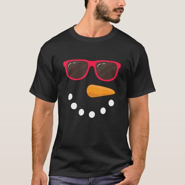 Snögubbe Ansikte Sunglass Snögubbe Costume 2 T Shirt (Framsida)