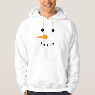 Snögubbe Ansikte Sweatshirt Med Luva