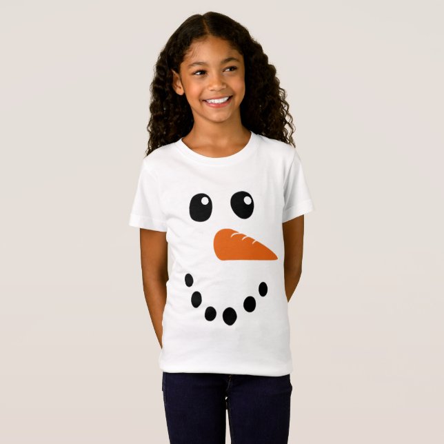 Snögubbe Ansikte T Shirt (Hel framsida)