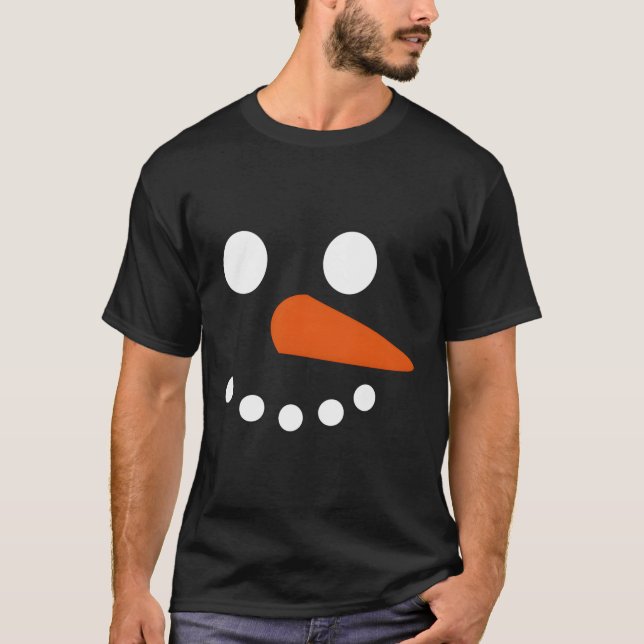 Snögubbe Ansikte T Shirt (Framsida)