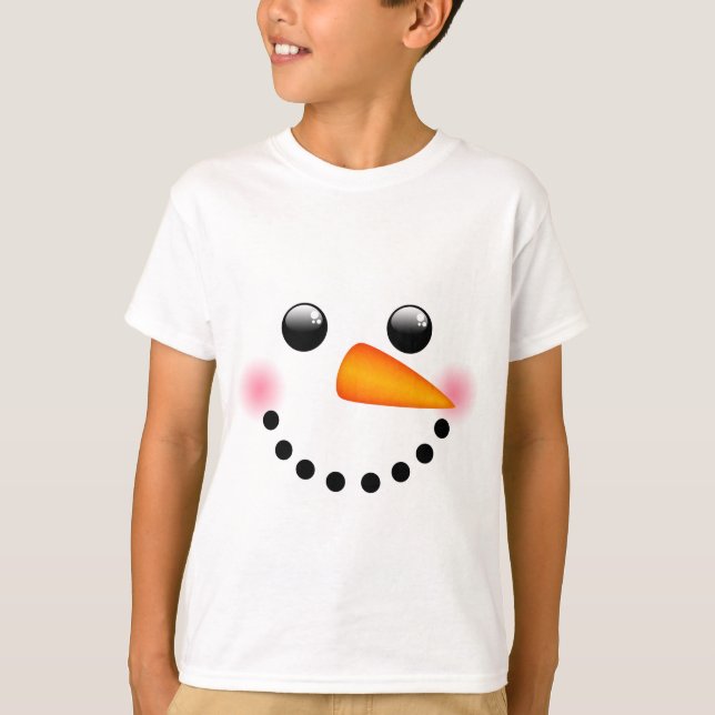 Snögubbe ansikte tee shirt (Framsida)