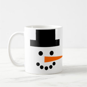 Snögubbe Ansikte Winter Helgdag Kaffemugg