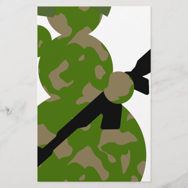 snögubbe armé christmas brevpapper (Framsida)