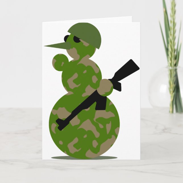 snögubbe armé christmas helgkort (Framsida)