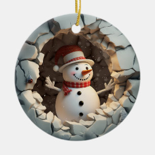 Snögubbe Äventyr Winter-Roligten Julgransprydnad Keramik