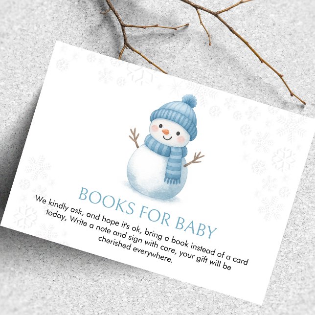 Snögubbe Baby Shower Bokar för Baby Tilläggskort (Skapare uppladdad)