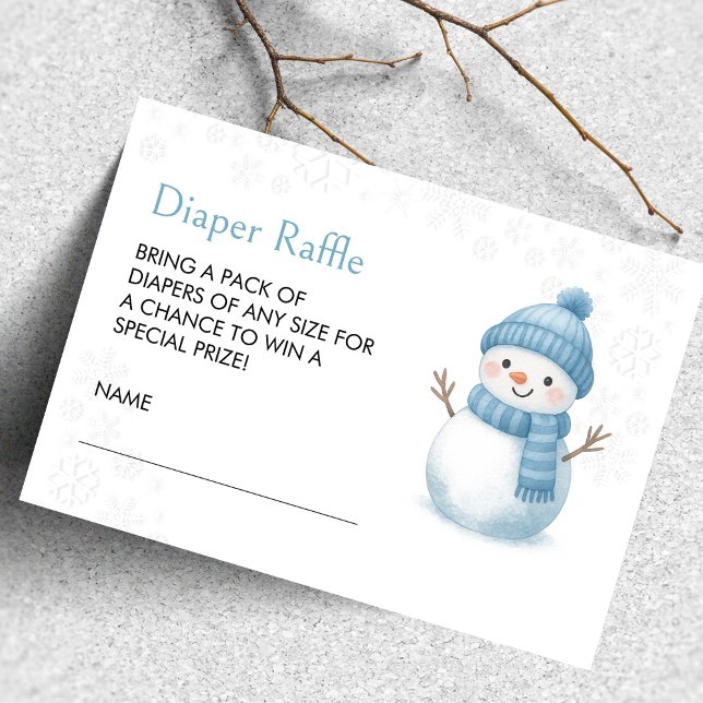 Snögubbe Baby Shower Diaper Raffle Tilläggskort (Skapare uppladdad)