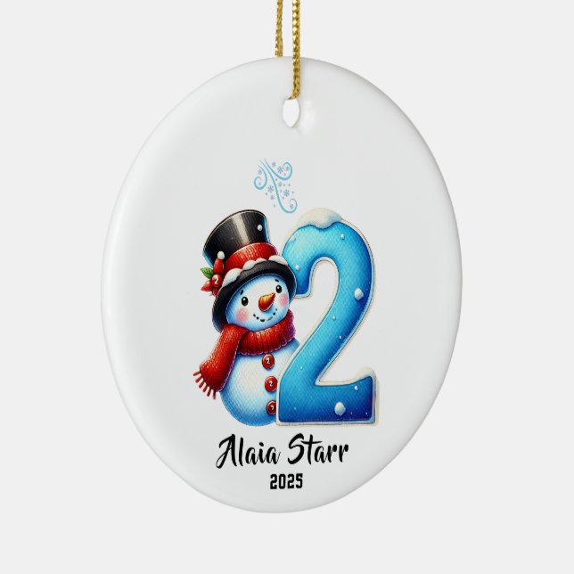 Snögubbe Baby under andra juldagen Julgransprydnad Keramik (Höger)