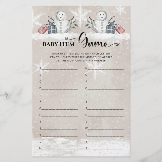 Snögubbe babyskuva för objektspel i baby (Framsida)