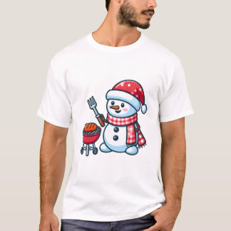 Snögubbe Barbeque Tecknad T Shirt