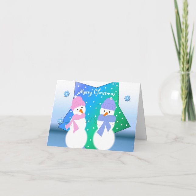 Snögubbe Barn Helgkort (Framsida)