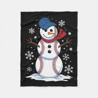 Snögubbe Baseball Winter Sports Älskare Manar Wome Fleecefilt