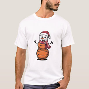 Snögubbe Basketball Jul Sport Älskare T Shirt