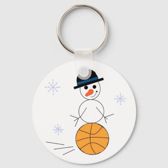 Snögubbe Basketball Player Nyckelring (Framsida)