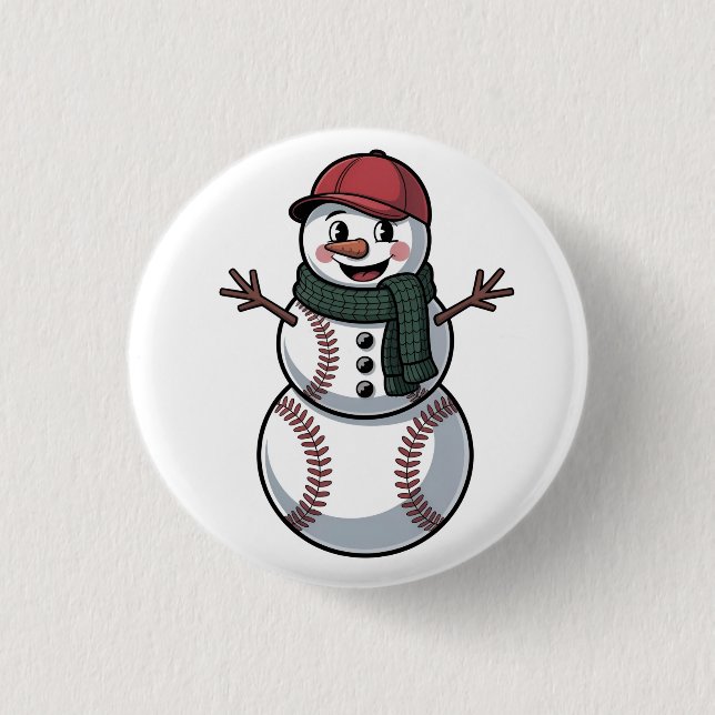 Snögubbe baskiska jultomtebollen knapp (Framsida)