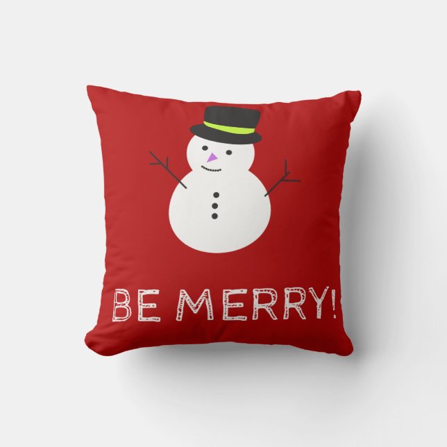 Snögubbe BE God jul Pillow Kudde (Framsida)
