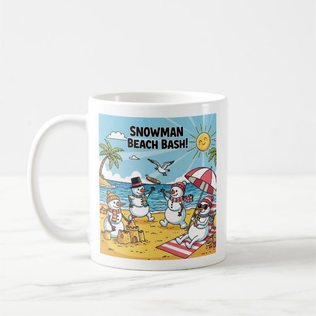 Snögubbe Beach Bash Kaffemugg (Vänster)