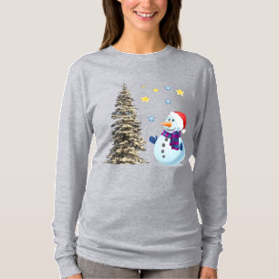 Snögubbe beundrar de gröna. t shirt