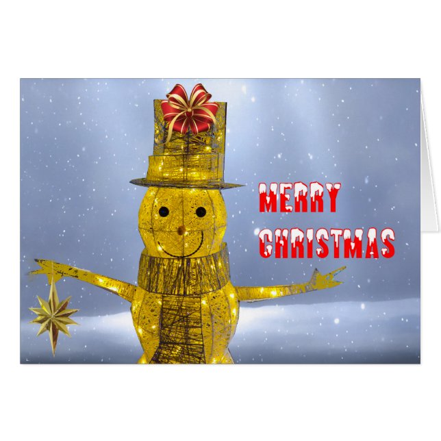 Snögubbe-bild för vykort hälsningskort (Framsidan Horizontal)