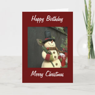 SNÖGUBBE BIRTHDAY VID CHRISTMAS GREETINGS HELGKORT