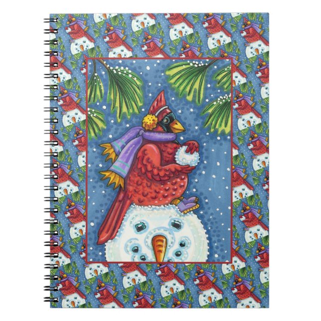SNÖGUBBE BODYGUARD, CHRISTMAS CARDINAL REDBIRD ANTECKNINGSBOK (Framsidan)
