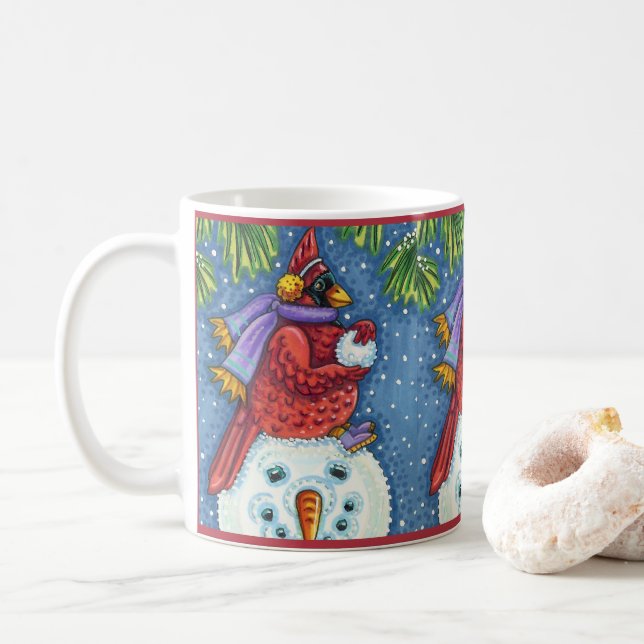 SNÖGUBBE BODYGUARD, CHRISTMAS CARDINAL REDBIRD KAFFEMUGG (Med munk)
