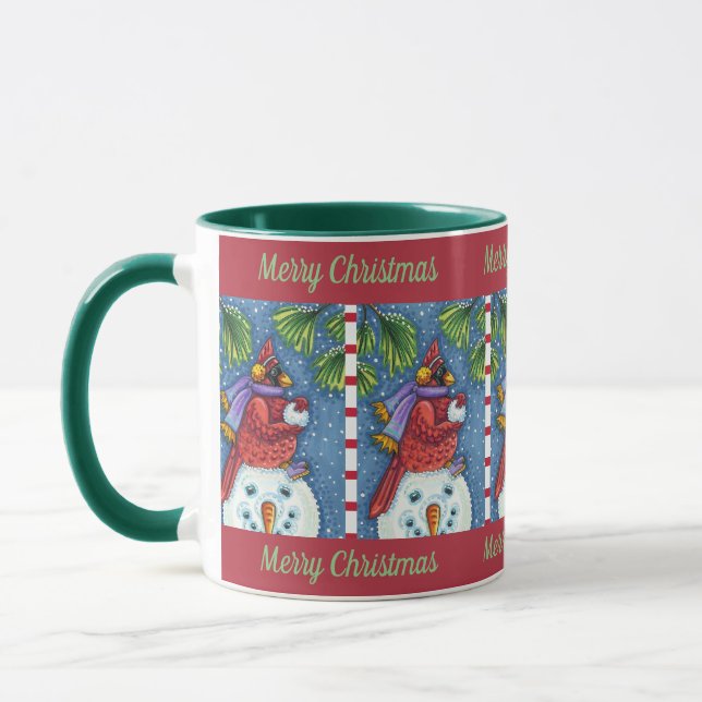 SNÖGUBBE BODYGUARD, CHRISTMAS CARDINAL REDBIRD MUGG (Vänster)