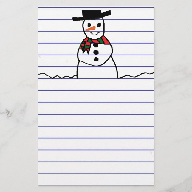 Snögubbe Brevpapper (Framsida)