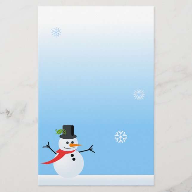 Snögubbe Brevpapper (Framsida)