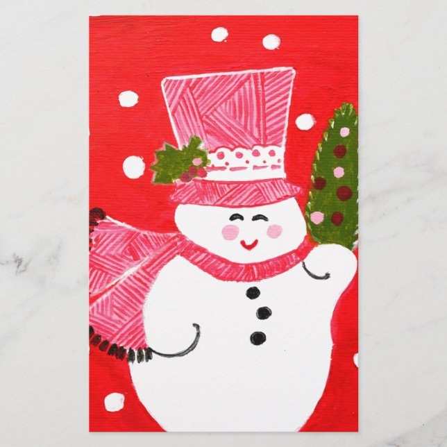 Snögubbe Brevpapper (Framsida)