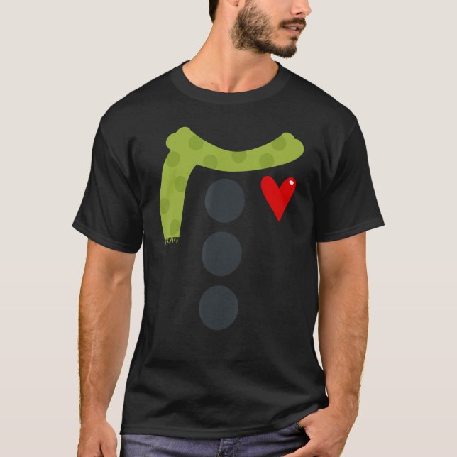 Snögubbe Buttons Costume Funny jul Julafton Manar  T Shirt (Framsida)