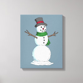 Snögubbe Canvastryck