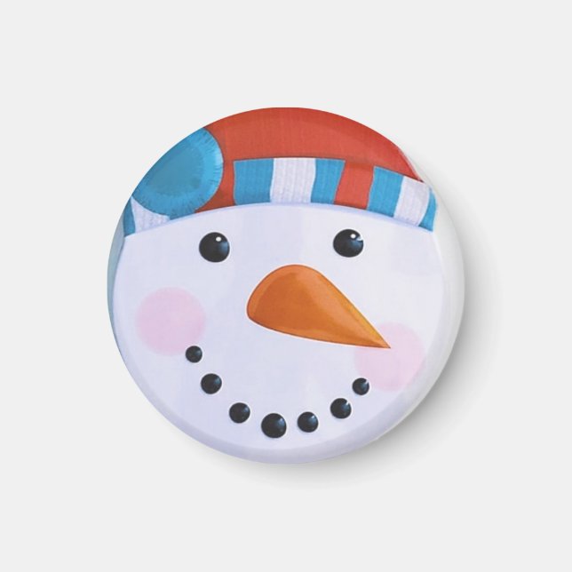 Snögubbe Carrot Nose Vinterjul Magnet (Framsidan)