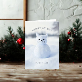 Snögubbe Cat Meowy Catmas julkort Helgkort