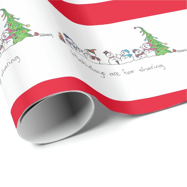 Snögubbe Chatta Helgdag Presentpapper (Rullad Hörn)