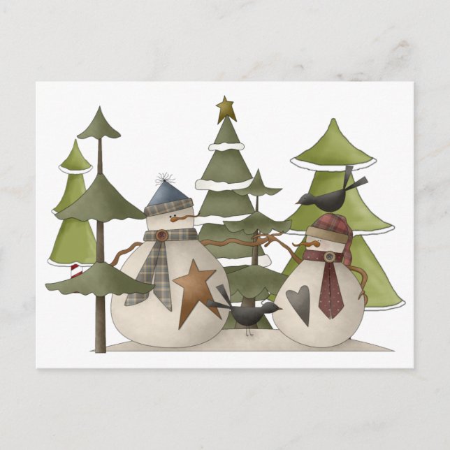 Snögubbe Chatta Vykort (Framsida)