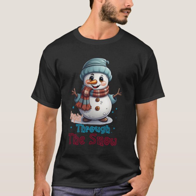 Snögubbe Chic: Öka Stil med Lekpinne T Shirt (Framsida)